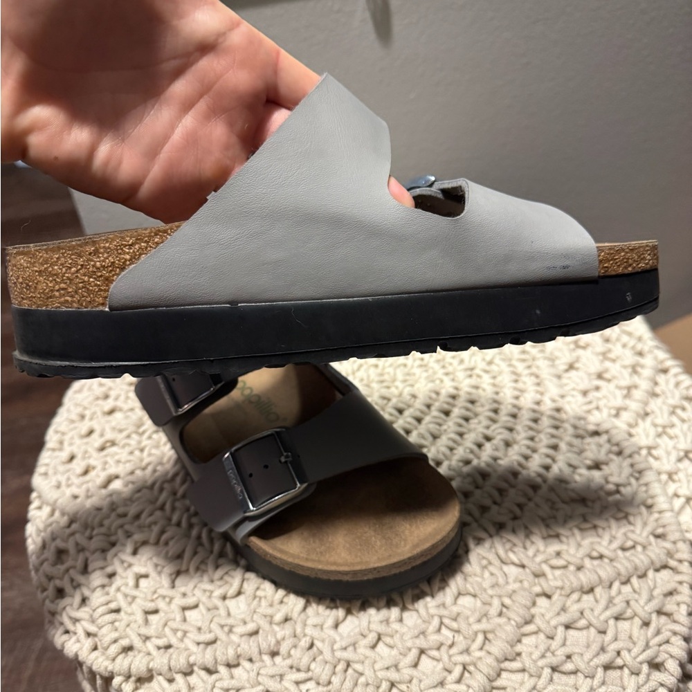 • Birkenstock • Arizona Flex Platform Sandals Birko-Flor Stone Coin EU 39 - Picture 6 of 10
